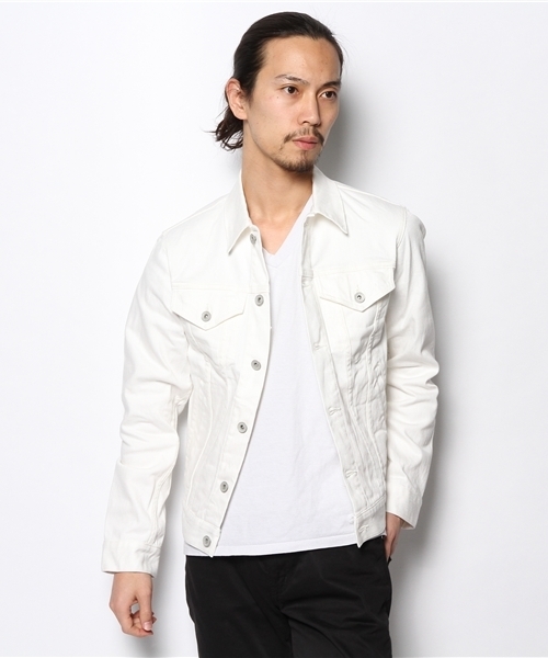 green label relaxing(グリーンレーベルリラクシング)の「WHITE DNM 3RD/TYPE ジャケット ◆(デニムジャケット・メンズ・ホワイト・LARGE/SMALL/MEDIUM)」の6枚目の写真