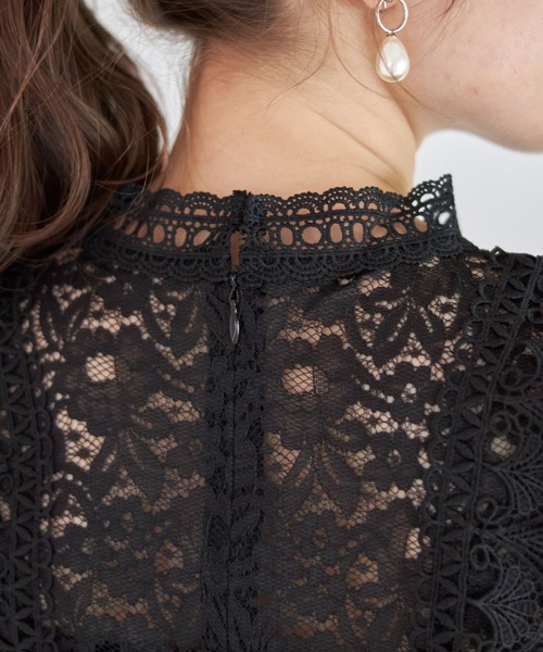 tocco closet（トッコ　クローゼット）の「総レースノースリーブトップス（シャツ/ブラウス・レディース・グレー/ブラック/オフホワイト/ベージュ/ネイビー/ピンクベージュ・M）」の22枚目の写真