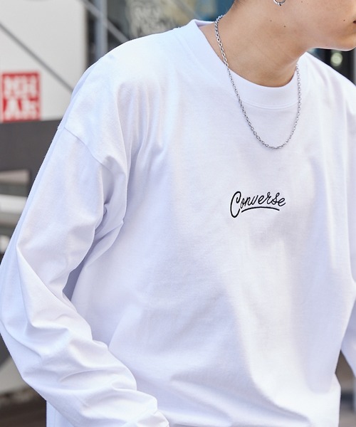 CONVERSE（コンバース）の「CONVERSE/コンバース 別注 ビッグシルエットデザインアソート 長袖カットソー（Tシャツ/カットソー・メンズ・ホワイト/ブラック/ベージュ/ネイビー/ボルドー/杢グレー/チャコール/ダークグリーン/サンドベージュ/ブラック系その他2/グレー系その他/ホワイト系その他3/ブラック系その他3/ブラック系その他/グレー系その他2/グレイッシュベージュ/ベージュ系その他3/ホワイト系その他/グリーン系その他2/ホワイト系その他2/ベージュ系その他/グリーン系その他3/グレー系その他3/ベージュ系その他2/グリーン系その他/グリーン系その他4・FREE）」の3枚目の写真