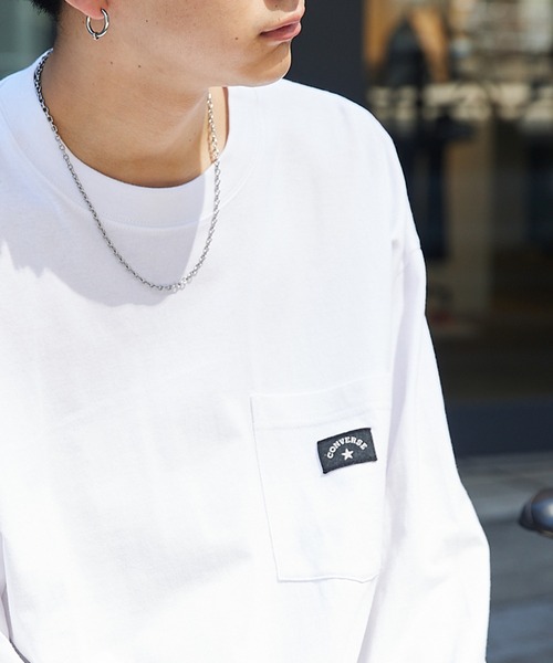 CONVERSE（コンバース）の「CONVERSE/コンバース 別注 ビッグシルエットデザインアソート 長袖カットソー（Tシャツ/カットソー・メンズ・ホワイト/ブラック/ベージュ/ネイビー/ボルドー/杢グレー/チャコール/ダークグリーン/サンドベージュ/ブラック系その他2/グレー系その他/ホワイト系その他3/ブラック系その他3/ブラック系その他/グレー系その他2/グレイッシュベージュ/ベージュ系その他3/ホワイト系その他/グリーン系その他2/ホワイト系その他2/ベージュ系その他/グリーン系その他3/グレー系その他3/ベージュ系その他2/グリーン系その他/グリーン系その他4・FREE）」の4枚目の写真