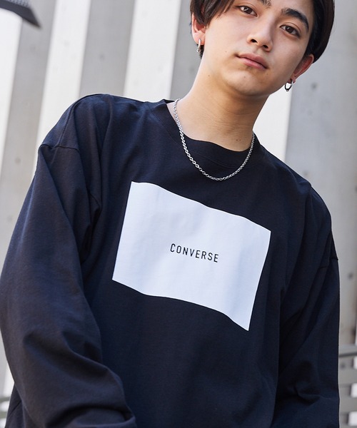CONVERSE（コンバース）の「CONVERSE/コンバース 別注 ビッグシルエットデザインアソート 長袖カットソー（Tシャツ/カットソー・メンズ・ホワイト/ブラック/ベージュ/ネイビー/ボルドー/杢グレー/チャコール/ダークグリーン/サンドベージュ/ブラック系その他2/グレー系その他/ホワイト系その他3/ブラック系その他3/ブラック系その他/グレー系その他2/グレイッシュベージュ/ベージュ系その他3/ホワイト系その他/グリーン系その他2/ホワイト系その他2/ベージュ系その他/グリーン系その他3/グレー系その他3/ベージュ系その他2/グリーン系その他/グリーン系その他4・FREE）」の8枚目の写真