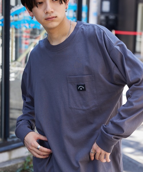 CONVERSE（コンバース）の「CONVERSE/コンバース 別注 ビッグシルエットデザインアソート 長袖カットソー（Tシャツ/カットソー・メンズ・ホワイト/ブラック/ベージュ/ネイビー/ボルドー/杢グレー/チャコール/ダークグリーン/サンドベージュ/ブラック系その他2/グレー系その他/ホワイト系その他3/ブラック系その他3/ブラック系その他/グレー系その他2/グレイッシュベージュ/ベージュ系その他3/ホワイト系その他/グリーン系その他2/ホワイト系その他2/ベージュ系その他/グリーン系その他3/グレー系その他3/ベージュ系その他2/グリーン系その他/グリーン系その他4・FREE）」の12枚目の写真