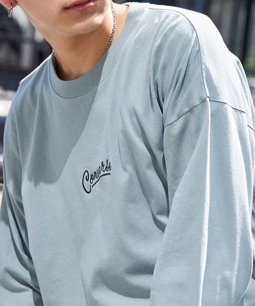 CONVERSE（コンバース）の「CONVERSE/コンバース 別注 ビッグシルエットデザインアソート 長袖カットソー（Tシャツ/カットソー・メンズ・ホワイト/ブラック/ベージュ/ネイビー/ボルドー/杢グレー/チャコール/ダークグリーン/サンドベージュ/ブラック系その他2/グレー系その他/ホワイト系その他3/ブラック系その他3/ブラック系その他/グレー系その他2/グレイッシュベージュ/ベージュ系その他3/ホワイト系その他/グリーン系その他2/ホワイト系その他2/ベージュ系その他/グリーン系その他3/グレー系その他3/ベージュ系その他2/グリーン系その他/グリーン系その他4・FREE）」の22枚目の写真