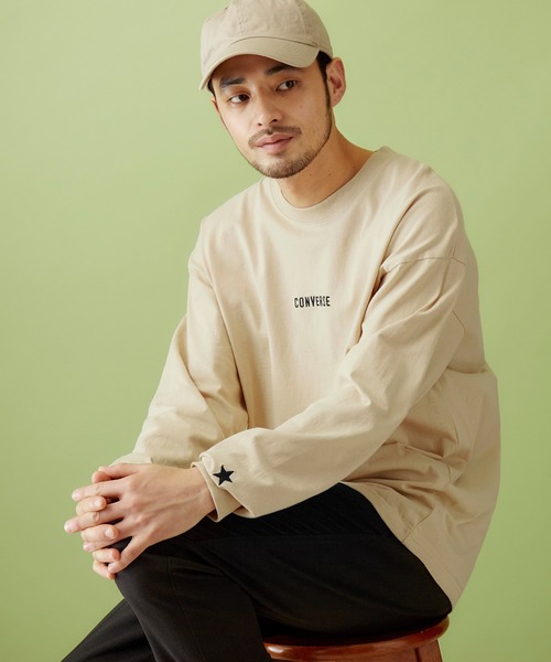 CONVERSE（コンバース）の「CONVERSE/コンバース 別注 ビッグシルエットデザインアソート 長袖カットソー（Tシャツ/カットソー・メンズ・ホワイト/ブラック/ベージュ/ネイビー/ボルドー/杢グレー/チャコール/ダークグリーン/サンドベージュ/ブラック系その他2/グレー系その他/ホワイト系その他3/ブラック系その他3/ブラック系その他/グレー系その他2/グレイッシュベージュ/ベージュ系その他3/ホワイト系その他/グリーン系その他2/ホワイト系その他2/ベージュ系その他/グリーン系その他3/グレー系その他3/ベージュ系その他2/グリーン系その他/グリーン系その他4・FREE）」の15枚目の写真