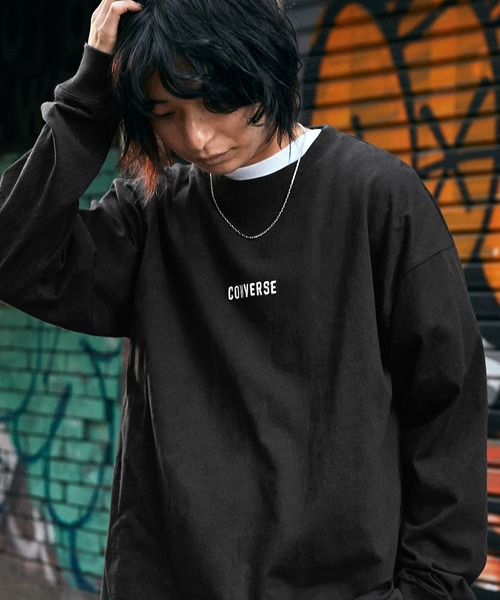 CONVERSE（コンバース）の「CONVERSE/コンバース 別注 ビッグシルエットデザインアソート 長袖カットソー（Tシャツ/カットソー・メンズ・ホワイト/ブラック/ベージュ/ネイビー/ボルドー/杢グレー/チャコール/ダークグリーン/サンドベージュ/ブラック系その他2/グレー系その他/ホワイト系その他3/ブラック系その他3/ブラック系その他/グレー系その他2/グレイッシュベージュ/ベージュ系その他3/ホワイト系その他/グリーン系その他2/ホワイト系その他2/ベージュ系その他/グリーン系その他3/グレー系その他3/ベージュ系その他2/グリーン系その他/グリーン系その他4・FREE）」の5枚目の写真