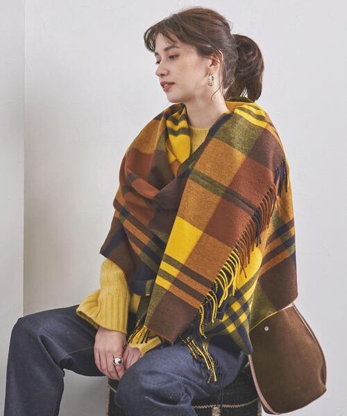 Joshua Ellis（ジョシュアエリス）の「＜Joshua Ellis（ジョシュア エリス）＞BLACKWATCH ストール†（ストール/ショール・レディース・コバルトブルー/ピンク/イエロー・FREE）」の2枚目の写真