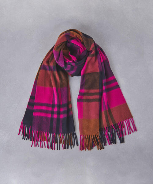 Joshua Ellis（ジョシュアエリス）の「＜Joshua Ellis（ジョシュア エリス）＞BLACKWATCH ストール†（ストール/ショール・レディース・コバルトブルー/ピンク/イエロー・FREE）」の6枚目の写真