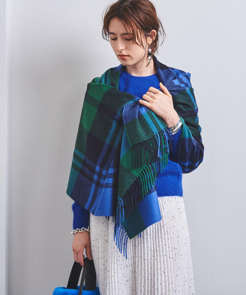 Joshua Ellis（ジョシュアエリス）の「＜Joshua Ellis（ジョシュア エリス）＞BLACKWATCH ストール†（ストール/ショール・レディース・コバルトブルー/ピンク/イエロー・FREE）」の15枚目の写真