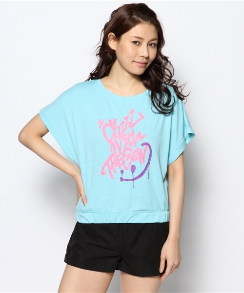 DANCE LB-03(ダンス エルビー・ゼロスリー)の「SMILEドルマンTシャツ(Tシャツ/カットソー・レディース・ホワイト系/ブラック系/スカイブルー系/パープル系・FREE)」の4枚目の写真