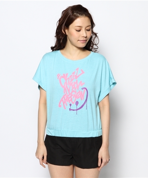 DANCE LB-03(ダンス エルビー・ゼロスリー)の「SMILEドルマンTシャツ(Tシャツ/カットソー・レディース・ホワイト系/ブラック系/スカイブルー系/パープル系・FREE)」の5枚目の写真