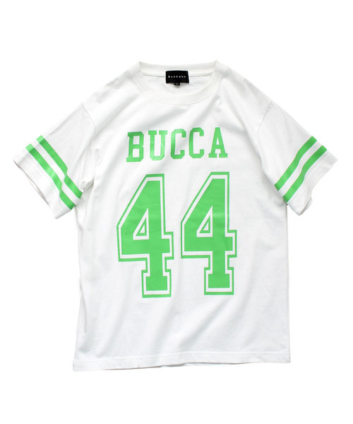 BUCCA 44(ブッカフォーティーフォー)の「【BUCCA 44】ネオンカラーナンバリングT(Tシャツ/カットソー・メンズ・グリーン/オレンジ・LARGE/MEDIUM/X-LARGE/XX-LARGE/XXX-LARGE)」の5枚目の写真