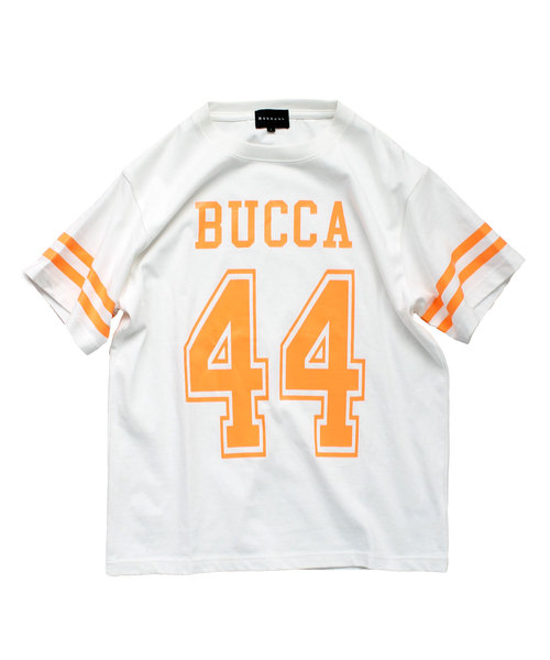 BUCCA 44(ブッカフォーティーフォー)の「【BUCCA 44】ネオンカラーナンバリングT(Tシャツ/カットソー・メンズ・グリーン/オレンジ・LARGE/MEDIUM/X-LARGE/XX-LARGE/XXX-LARGE)」の4枚目の写真