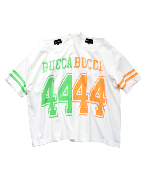 BUCCA 44(ブッカフォーティーフォー)の「【BUCCA 44】ネオンカラーナンバリングT(Tシャツ/カットソー・メンズ・グリーン/オレンジ・LARGE/MEDIUM/X-LARGE/XX-LARGE/XXX-LARGE)」の3枚目の写真