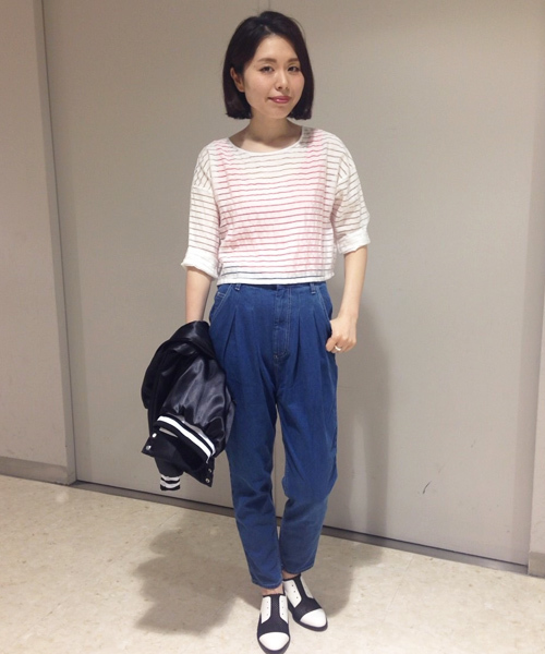 Another Edition（アナザーエディション）の「AE DNM TUCK PT # ◆（デニムパンツ・レディース・ライトブルー/コバルトブルー・SMALL/MEDIUM）」の2枚目の写真