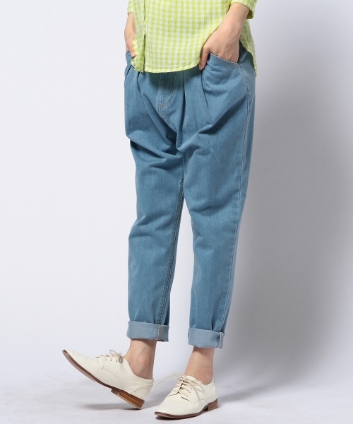 Another Edition（アナザーエディション）の「AE DNM TUCK PT # ◆（デニムパンツ・レディース・ライトブルー/コバルトブルー・SMALL/MEDIUM）」の13枚目の写真