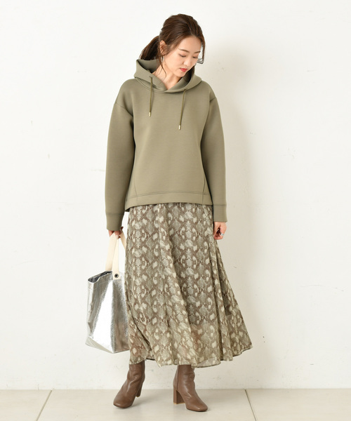 DouDou（ドゥドゥ）の「パイソンプリントフレアスカート（スカート・レディース・サックスブルー/グリーン・38/36）」の13枚目の写真