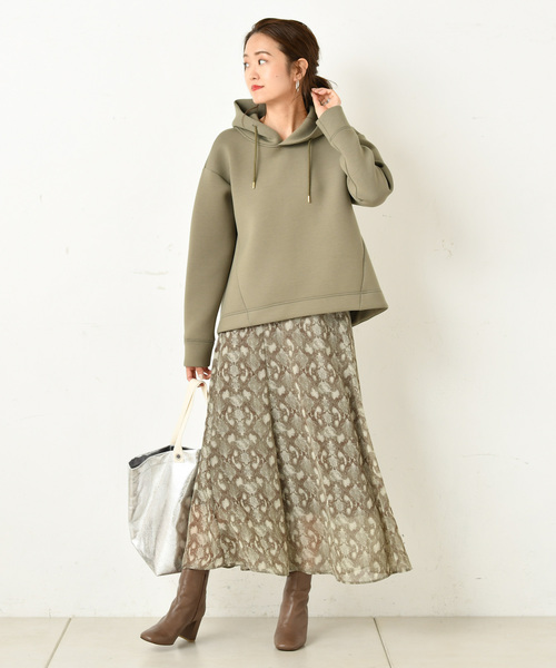 DouDou（ドゥドゥ）の「パイソンプリントフレアスカート（スカート・レディース・サックスブルー/グリーン・38/36）」の17枚目の写真