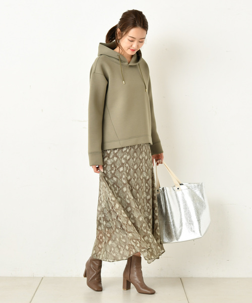 DouDou（ドゥドゥ）の「パイソンプリントフレアスカート（スカート・レディース・サックスブルー/グリーン・38/36）」の20枚目の写真