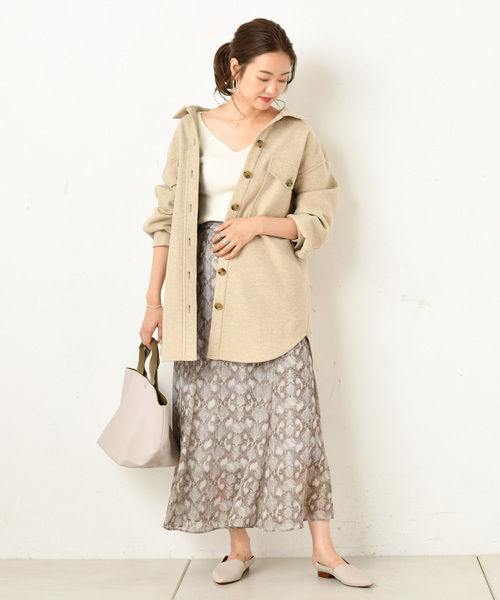 DouDou（ドゥドゥ）の「パイソンプリントフレアスカート（スカート・レディース・サックスブルー/グリーン・38/36）」の22枚目の写真