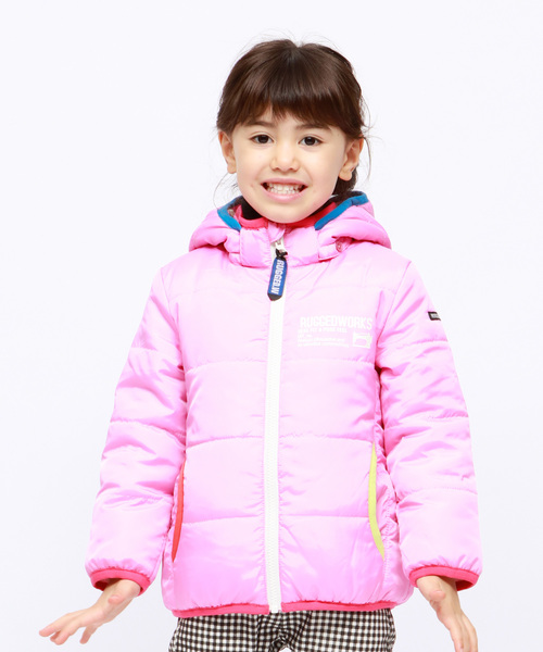RUGGEDWORKS（ラゲッドワークス）の「ガールズ無地裏ボア中綿フリースジャケット（その他アウター・キッズ・サックスブルー/ピンク・80ｃｍ/110cm/100cm/120cm/130cm/140cm/90㎝）」の2枚目の写真