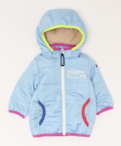 RUGGEDWORKS（ラゲッドワークス）の「ガールズ無地裏ボア中綿フリースジャケット（その他アウター・キッズ・サックスブルー/ピンク・80ｃｍ/110cm/100cm/120cm/130cm/140cm/90㎝）」の8枚目の写真