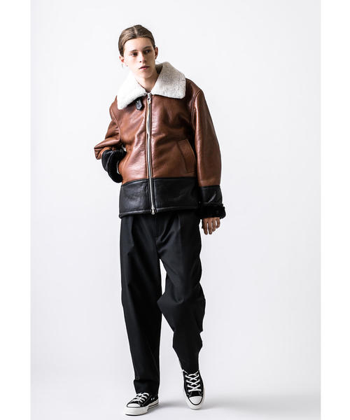 ジャケット・アウター B-3 Jacket Schott Type B3 (B-3) Flight Mouton Leather Jacket Size 40 Made in