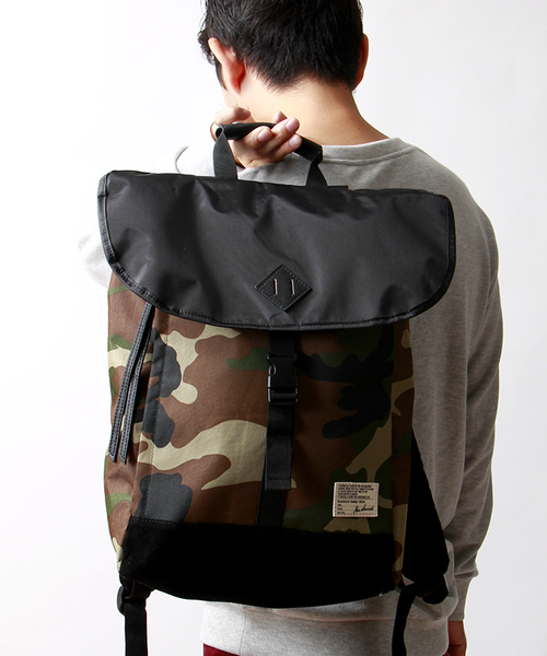 WEGO(ウィゴー)の「WEGO/フラップリュック(バックパック/リュック・メンズ・ブラック/ネイビー/その他1・FREE)」の3枚目の写真