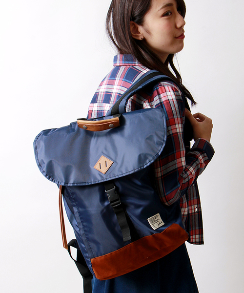 WEGO(ウィゴー)の「WEGO/フラップリュック(バックパック/リュック・メンズ・ブラック/ネイビー/その他1・FREE)」の2枚目の写真