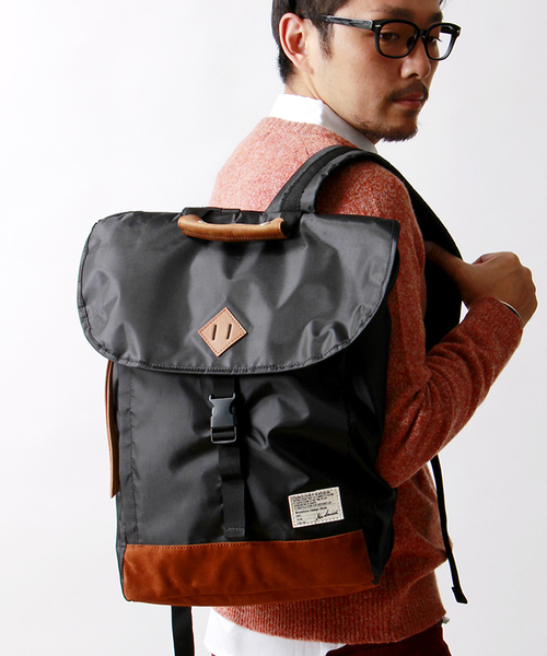 WEGO(ウィゴー)の「WEGO/フラップリュック(バックパック/リュック・メンズ・ブラック/ネイビー/その他1・FREE)」の1枚目の写真