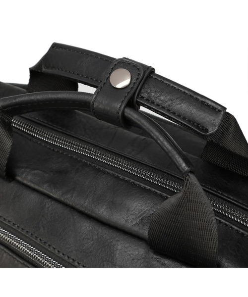 GUSCIO UOMO（グッシオ ウォーモ）の「【グッシオ ウォーモ】スクエア型リュックサック オンオフ兼用 PUレザー（バックパック/リュック・メンズ・ブラック/ネイビー/ブラウン/カーキ・FREE）」の9枚目の写真