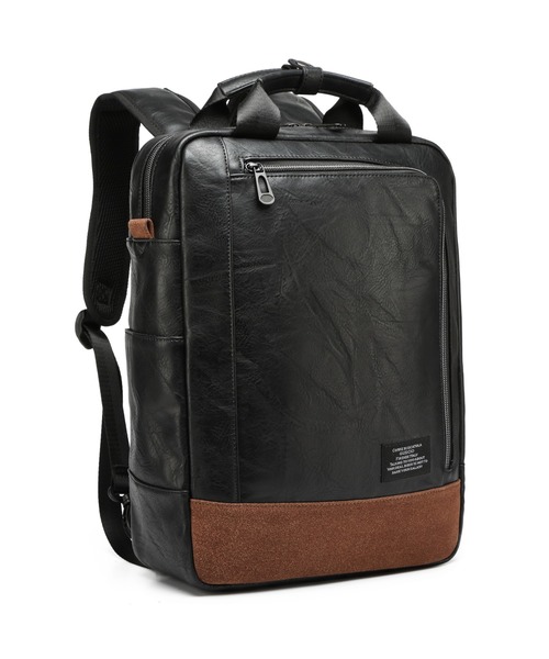 GUSCIO UOMO（グッシオ ウォーモ）の「【グッシオ ウォーモ】スクエア型リュックサック オンオフ兼用 PUレザー（バックパック/リュック・メンズ・ブラック/ネイビー/ブラウン/カーキ・FREE）」の18枚目の写真