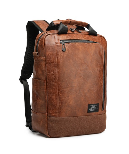 GUSCIO UOMO（グッシオ ウォーモ）の「【グッシオ ウォーモ】スクエア型リュックサック オンオフ兼用 PUレザー（バックパック/リュック・メンズ・ブラック/ネイビー/ブラウン/カーキ・FREE）」の19枚目の写真