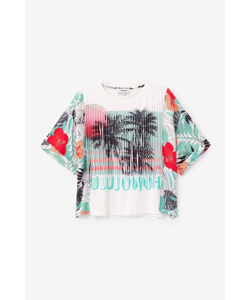 Desigual(デシグアル)の「ハワイアンスタイルTシャツ(Tシャツ/カットソー・レディース・ホワイト・2L/SS/S/M/L)」の7枚目の写真