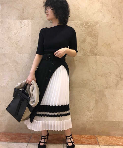 FRAY I.D（フレイアイディー）の「プリーツコンビスカート（スカート  