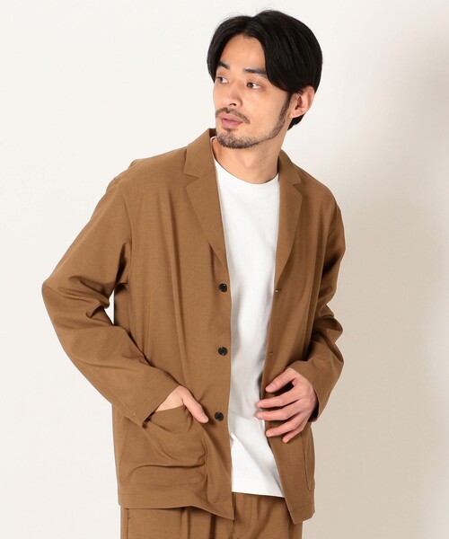SHIPS any(シップス エニィ)の「SHIPS any: ラペル シャツジャケット セットアップ(ブルゾン・メンズ・ブラウン系その他/ブラック/ネイビー・LARGE/SMALL/MEDIUM/X-LARGE)」の1枚目の写真