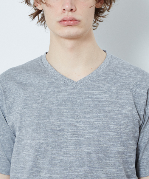 ABAHOUSE GRAY（アバハウスグレイ）の「【展開店舗限定】杢スラブ半袖VネックTシャツ（Tシャツ/カットソー・メンズ・ホワイト/ブラック/ネイビー/グレー/グリーン・46/48/50）」の14枚目の写真