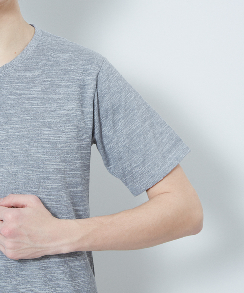 ABAHOUSE GRAY（アバハウスグレイ）の「【展開店舗限定】杢スラブ半袖VネックTシャツ（Tシャツ/カットソー・メンズ・ホワイト/ブラック/ネイビー/グレー/グリーン・46/48/50）」の8枚目の写真