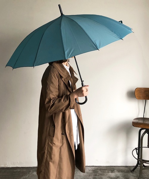 COMMON WARE（コモンウェアー）の「NT:16本骨 無地傘　長傘（長傘・レディース・ブラック/ネイビー/ブルー/グリーン/ローズ/ベージュ/ライトグリーン/パープル/ブラック系/ネイビー系/ピンクベージュ・FREE）」の8枚目の写真