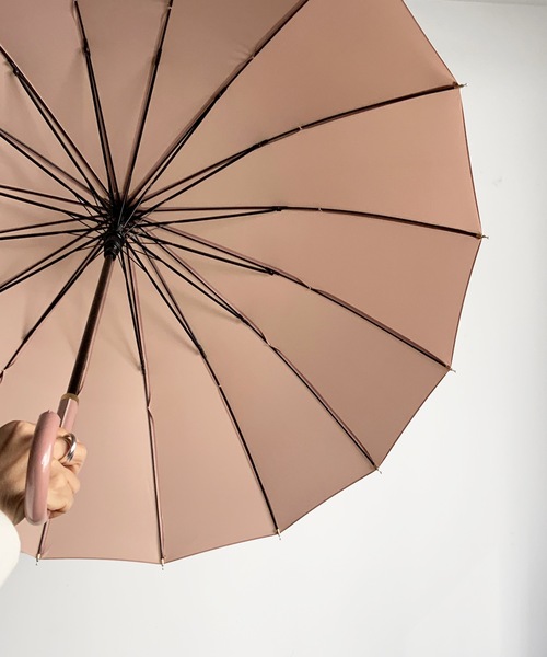 COMMON WARE（コモンウェアー）の「NT:16本骨 無地傘　長傘（長傘・レディース・ブラック/ネイビー/ブルー/グリーン/ローズ/ベージュ/ライトグリーン/パープル/ブラック系/ネイビー系/ピンクベージュ・FREE）」の22枚目の写真