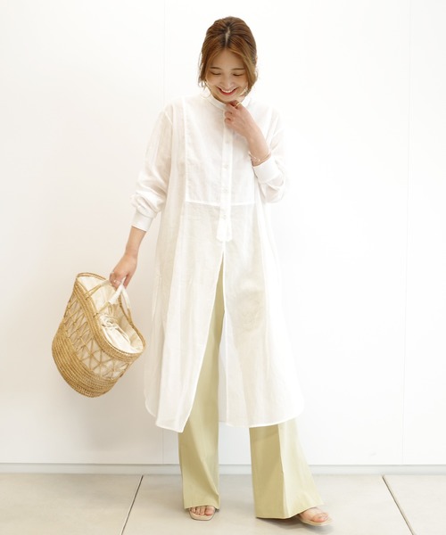 DouDou（ドゥドゥ）の「SSセミフレアパンツ3（その他パンツ・レディース・モカ/イエロー/オフホワイト・38/36）」の17枚目の写真