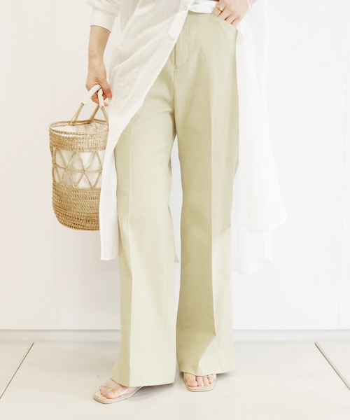 DouDou（ドゥドゥ）の「SSセミフレアパンツ3（その他パンツ・レディース・モカ/イエロー/オフホワイト・38/36）」の13枚目の写真