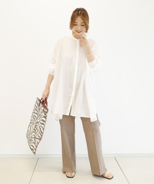 DouDou（ドゥドゥ）の「SSセミフレアパンツ3（その他パンツ・レディース・モカ/イエロー/オフホワイト・38/36）」の18枚目の写真