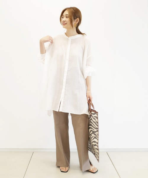 DouDou（ドゥドゥ）の「SSセミフレアパンツ3（その他パンツ・レディース・モカ/イエロー/オフホワイト・38/36）」の14枚目の写真