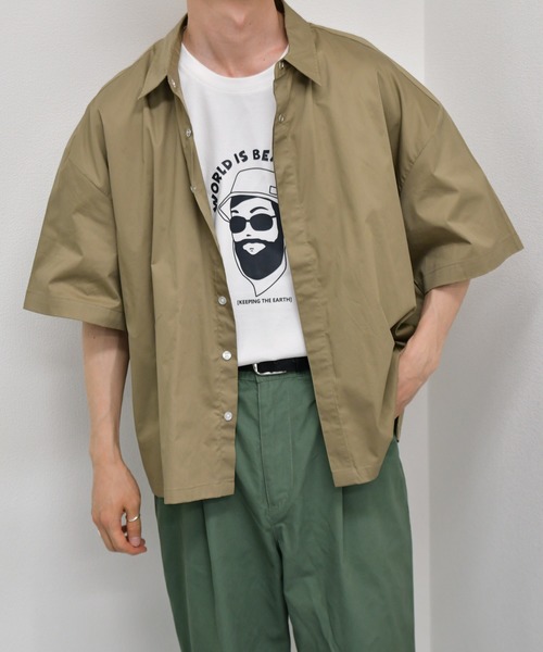 kutir（クティール）の「ドットボタンヒヨクシャツ（シャツ/ブラウス・メンズ・ライトブルー/ベージュ/ダークパープル・MEDIUM/LARGE）」の7枚目の写真