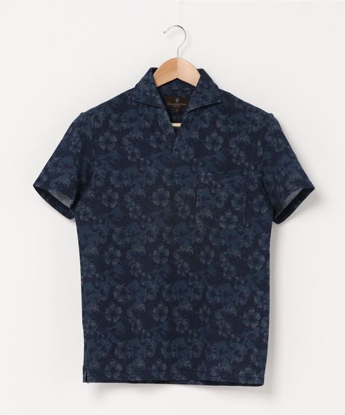 MEN'S BIGI(メンズビギ)の「【メランジ調】リラックスメッシュプリントポロシャツ(ポロシャツ・メンズ・ネイビー・S)」の1枚目の写真
