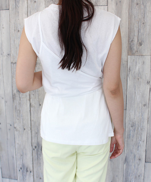 MODE ROBE（モードローブ）の「巻きビスチェセットトップス（Tシャツ/カットソー・レディース・ホワイト/ブラック/ベージュ・FREE）」の7枚目の写真