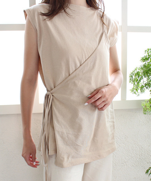MODE ROBE（モードローブ）の「巻きビスチェセットトップス（Tシャツ/カットソー・レディース・ホワイト/ブラック/ベージュ・FREE）」の15枚目の写真