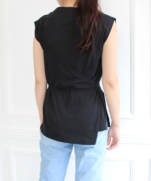 MODE ROBE（モードローブ）の「巻きビスチェセットトップス（Tシャツ/カットソー・レディース・ホワイト/ブラック/ベージュ・FREE）」の13枚目の写真