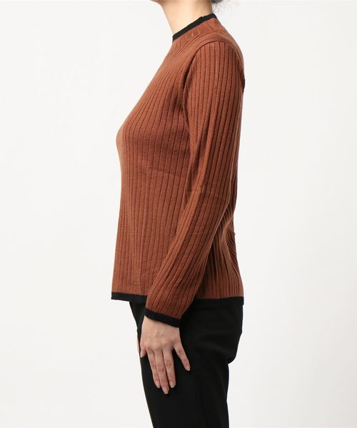 BELLUNA（ベルーナ）の「ウール入り配色デザインニットプルオーバー（ニット/セーター・レディース・ブラック系その他/グリーン系その他/グレー系その他/ブラウン系その他/ホワイト系その他・MEDIUM/LARGE/X-LARGE）」の10枚目の写真