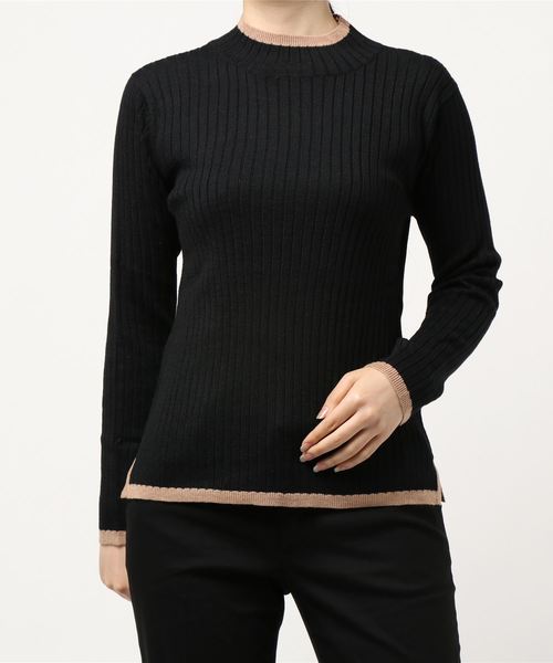 BELLUNA（ベルーナ）の「ウール入り配色デザインニットプルオーバー（ニット/セーター・レディース・ブラック系その他/グリーン系その他/グレー系その他/ブラウン系その他/ホワイト系その他・MEDIUM/LARGE/X-LARGE）」の12枚目の写真